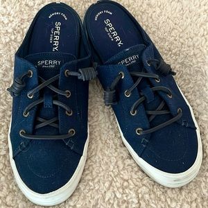 Sperry 9.5 Navy Mule Sneakers (Like New)